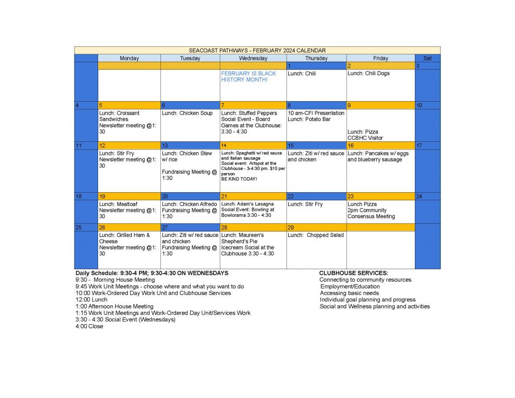 Seacoast Pathways – 2024 Calendar - GRANITE PATHWAYS